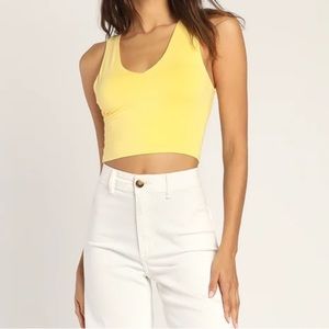 Lulu's Yellow Crop Top